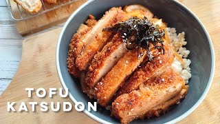 Tofu Katsudon Recipe  Vegan Katsudon [upl. by Yelhs]