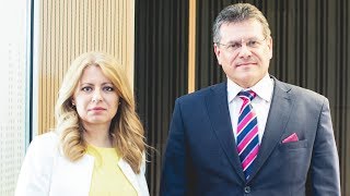 Prezidentský duel Zuzana Čaputová a Maroš Šefčovič [upl. by Demaggio]