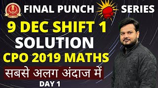 6 PM  CPO Maths Solution  9 December 2019 Shift 1  By RaMo Sir CAT 9999iler  Day 1 [upl. by Minette]