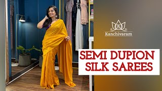 Semi Dupion Silk Sarees  Budget Friendly Occassion Wear sareelove [upl. by Nnylyt]