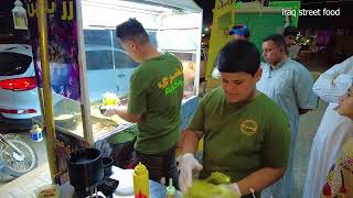 Egyptian koshari food cart in Iraqi street food [upl. by Ricarda163]