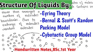 Structure Of Liquids  EYRING THEORY  RANDOM PACKING MODEL  CYBOTACTIC GROUP MODELBScNotes [upl. by Marcelia]