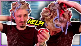 Lets Try Curling My Hair With Heated Rollers BaByliss Hot Sticks [upl. by Brandt70]