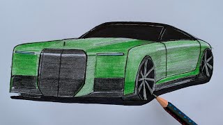 How To Draw RollsRoyce  Car Drawingrollsroyce drawingart [upl. by Yevrah]