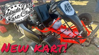 1st race meeting in the new JFK Dirt Kart chassis dirtkart gokart speedway sendit [upl. by Nytnerb]