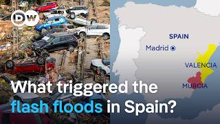 Flash floods in Spain Muddy torrents sweeping away cars as huge storms hit  DW News [upl. by Indnahc]