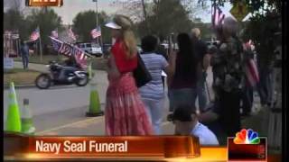 Protestors draw counterprotest at SEAL funeral [upl. by Early657]