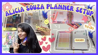 Alicia Souza Planner Setup JANUARY 2024 ✨🦋📝  Goals vision board book tracker  more 💕 [upl. by Clerk]