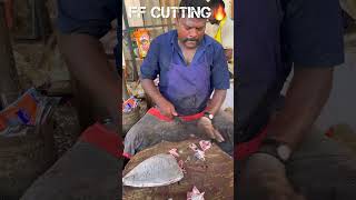 KASIMEDU🔥SPEED SELVAM BLACK POMFRET FISH CUTTING VIDEO kasimeduselvam fishcutting youtubeshorts [upl. by Elisabet]