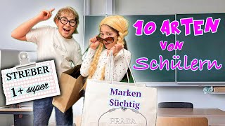 10 Arten von SCHÜLER  Markensüchtig und Streber  Clarielle und die Tik Tok Mädels [upl. by Rinna]