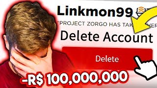 Project Zorgo DELETES My RICHEST ROBLOX ACCOUNT  Linkmon99 ROBLOX [upl. by Alad610]