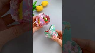 Craft Paper Basket  How To Make Paper Bags with Handles  Origami Gift Bags  School Hacks [upl. by Dosh978]