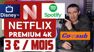 100 LÉGAL ✅ VOS ABONNEMENTS MOINS CHERS ✅ ABONNEMENTS PARTAGÉS COOSUB NETFLIX TIDAL SPOTIFY DISNEY [upl. by Bidget]