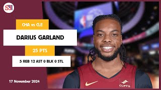 DARIUS GARLAND 25 PTS vs CHA 17 Nov 2425 CLE Highlights [upl. by Amorete]