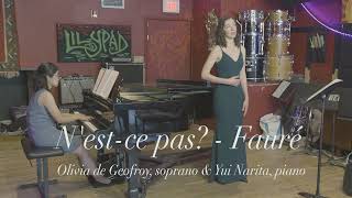 Nestce pas  Fauré Olivia de Geofroy soprano amp Yui Narita piano [upl. by Meaghan221]