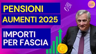 🔴PENSIONI AUMENTI 2025 ✅SCOPRI I NUOVI IMPORTI PER FASCIA  NOVITA E AGGIORNAMENTI [upl. by Borchert202]