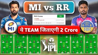 MI vs RR 2Cr dream11 Team  MI vs RR dream11  Mi vs rr team Mi vs rr prediction [upl. by Marianne]