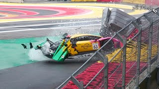 GT Open Spa 2024  HUGE CRASH Rolf Ineichen  Lamborghini Huracan GT3 by La Sangle [upl. by Kemp]