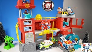 Playskool Heroes Transformers Rescue Bots Griffin Rock Firehouse Headquarters Playset [upl. by Averill]