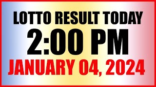 Lotto Result Today 2pm January 4 2024 Swertres Ez2 Pcso [upl. by Skippy]