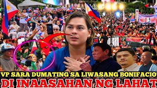 VP SARA BIGLANG DUMATING SA LIWASANG BONIFACIO LIBO LIBONG TAO DAGDA MGA SIKAT NA PERSONALDD ITO N [upl. by Noseaj]