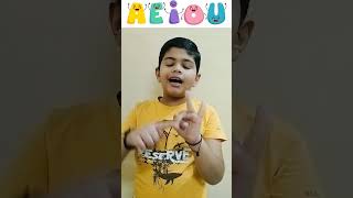 Vowels  Vowels a e i o u  Learn with Dhruv vowels vowelsound shortsvideo shorts shortsfeed [upl. by Shirley]