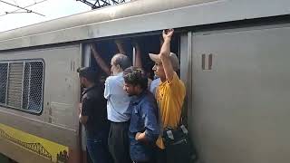 entering at Howrah railway station  Parallel action with BEML rake [upl. by Yadnus]