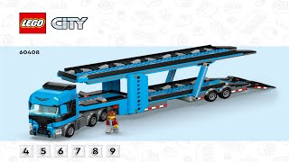 LEGO instructions  City  Traffic  60408  Car Transporter Book 4 [upl. by Geehan]