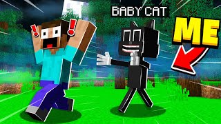 I became BABY CARTOON CAT in MINECRAFT  Minecraft Trolling Video [upl. by Zelten]