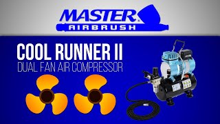 Master Airbrush  Cool Runner II Airbrush Compressor with Tank  TC326T [upl. by Ajnos]