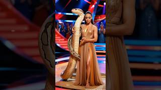 Girl dancing with Desert kingsnake AGT fusion live agt shorts [upl. by Ennove]