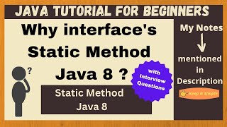 Static Method in Java 8  Tutorial for Beginners [upl. by Anoyet]