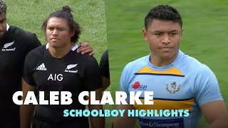 The devastating schoolboy rugby highlights of New Zealand rugby star Caleb Clarke  RugbyPass [upl. by Niryt]