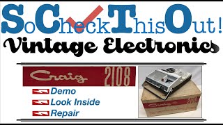 Craig 2108 Super 212 portable 325quot reel to reel tape recorder  Japan 704 Repair Demo Look Inside [upl. by Audi]