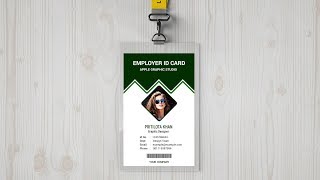 Employer ID Card Design  Photoshop Tutorial [upl. by Kilam]