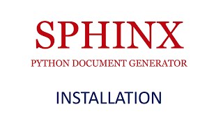 How to install Sphinx Python documentation generation on Mac [upl. by Gabler920]