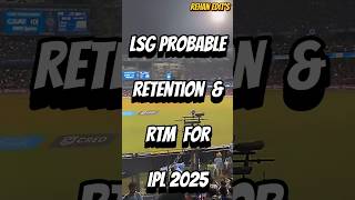 LSG PROBABLE RETENTION  RTM FOR IPL 2025  shortsfeed cricket ipl2025 [upl. by Stuckey]