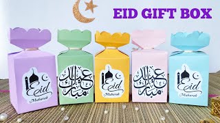 Eid Favour Box  How to Make Paper Eidi Gift Boxes  EID Treat Box  DIY Paper Gift Box Idea [upl. by Darwin]