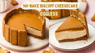 EASY NO BAKE BISCOFF CHEESECAKE RECIPE  HOW TO MAKE EGGLESS CHEESECAKE AT HOME [upl. by Natanoy]