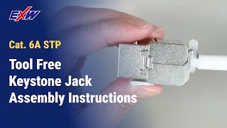 RJ45 Cat6A STP Tool Free Keystone Jack Assembly Instructions [upl. by Eniamzaj]