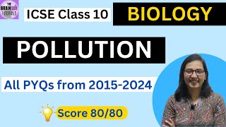 ICSE Class 10 Biology Pollution PYQs  Solution [upl. by Tegdirb252]