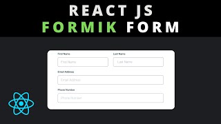 How To Create Formik Form In React JS Full Tutorial [upl. by Alithia108]