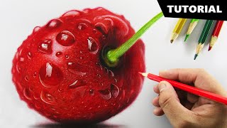 Drawing CHERRY with Color pencil  Tutorial for BEGINNERS [upl. by Harriet]