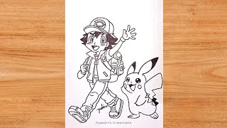 How to Draw Pikachu  Easy Drawing step by step for Beginners  Easy Pikachu Drawing [upl. by Bronwen]