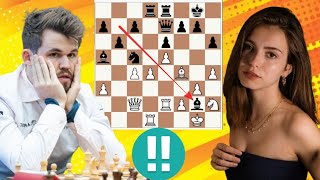 King Magnus Carlsen vs Anna Cramling 47 [upl. by Cadel]