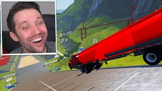 FUNKTIONIERT SCHANZEN SPRINGEN mit RIESEN AUTOS in BeamNG [upl. by Grishilde387]