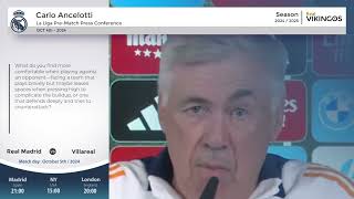 Real Madrid vs Villareal  English Dub PreMatch Press Conference  Carlo Ancelotti La Liga 2024 [upl. by Gil]