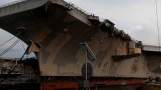 USS John F Kennedy USS Forrestal in Mothballs Philadelphia Naval Shipyard [upl. by Lemej767]