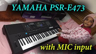 Yamaha psre473 keyboard first impression  Mic input and vocal effects [upl. by Airel351]