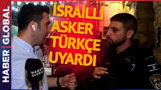 İsrailli Asker Canlı Yayında Türkçe Uyardı Haber Global Yayınında Dikkat Çeken Anlar [upl. by Ledniahs]